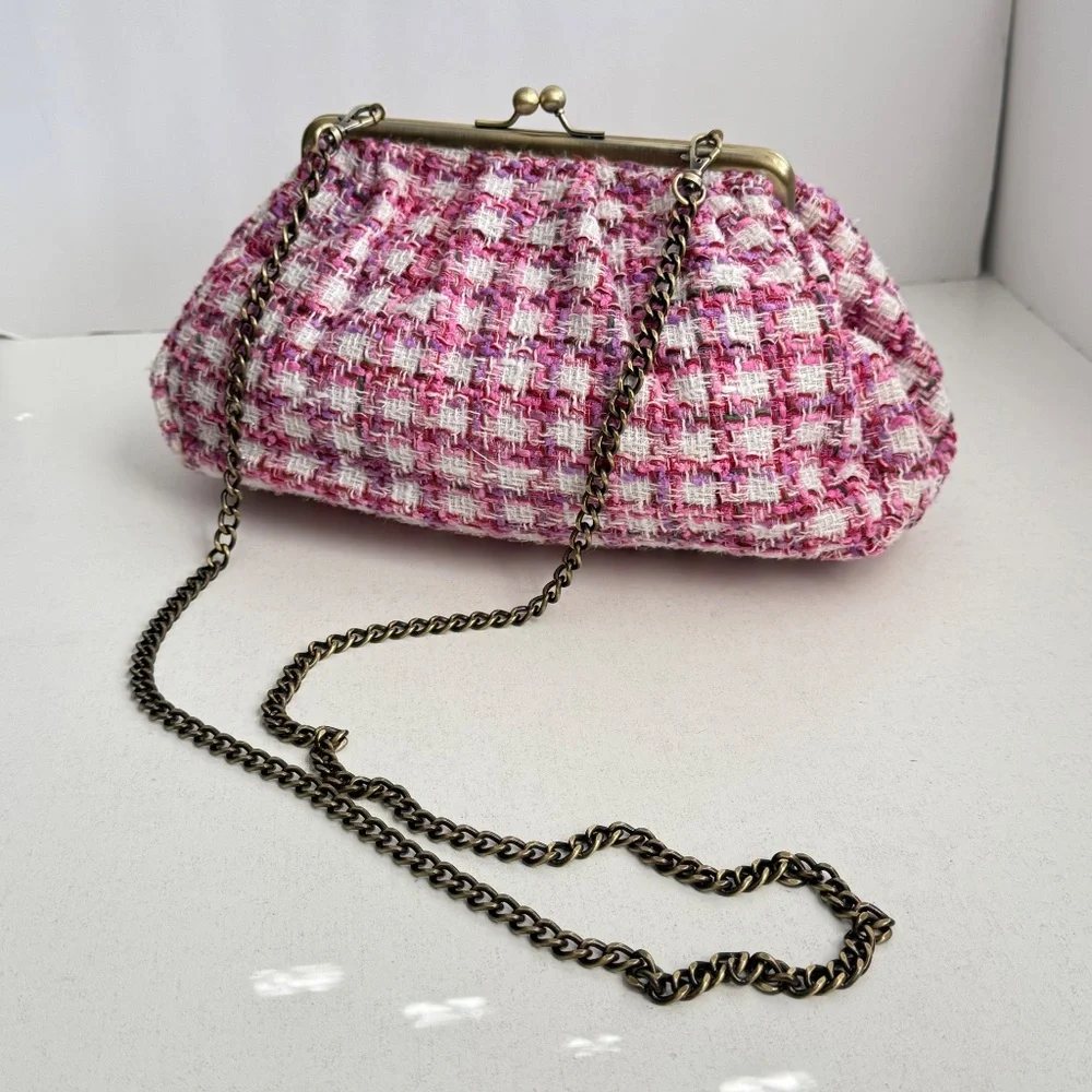 Anthropologie Audrey‎ Clutch Versatile With Removable Metal Strap